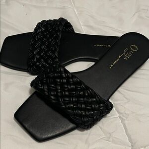 Luna Black Braided Women's Sandals